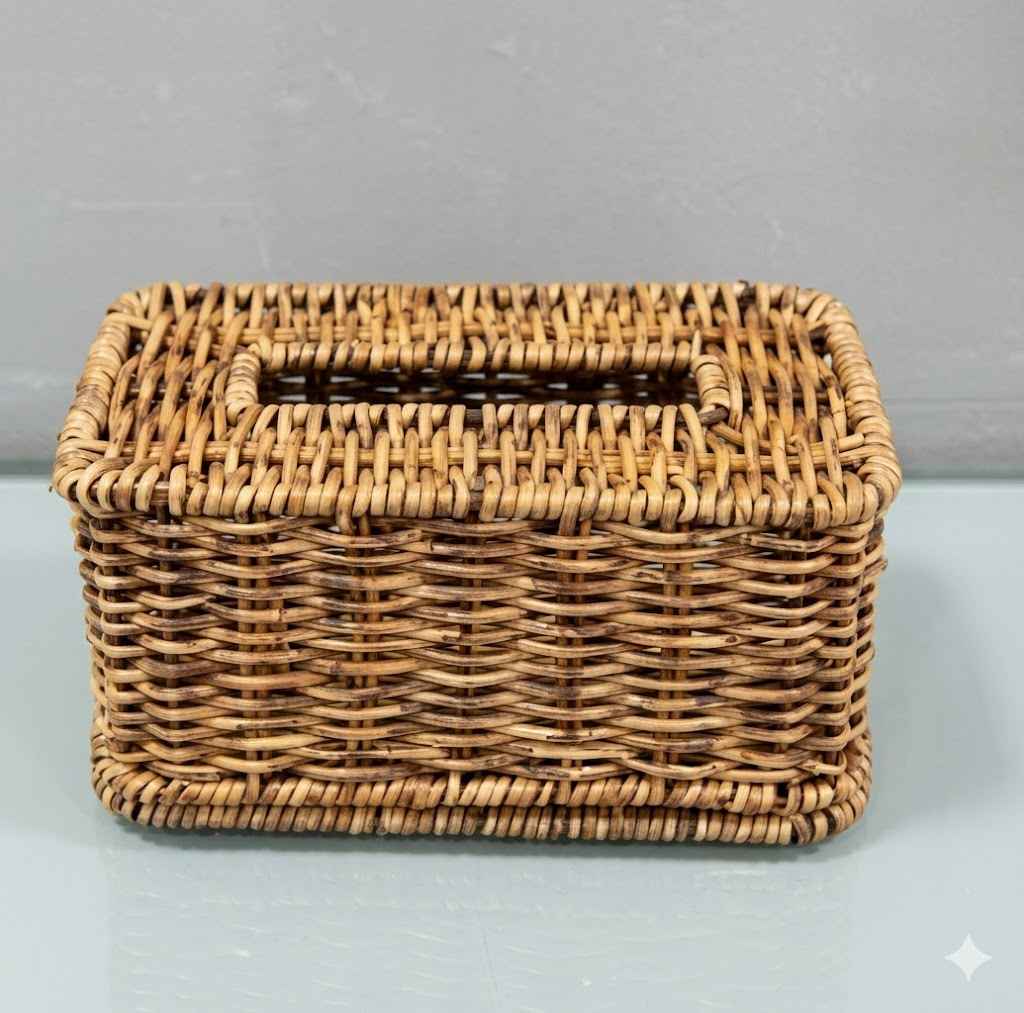 Rattan Wicker Rectangular Tissue Box Holder
