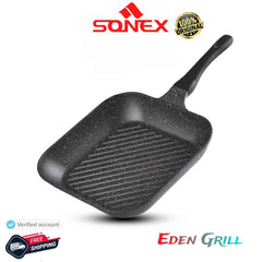 Sonex Eden Grill Non-Stick Square Grill Pan with Granite Coating 28cm