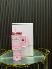 Stanley Quencher H2.0 Tumbler - Pink Cherry & Bow Print