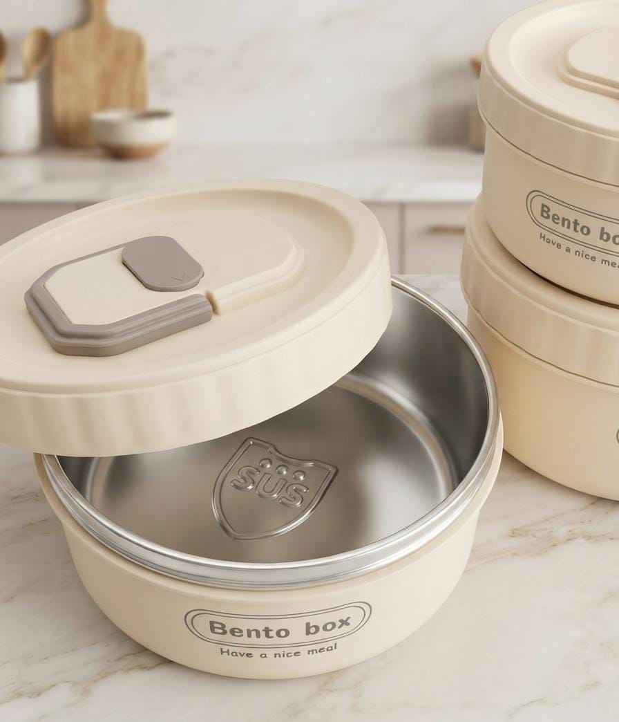 Insulated Stainless Steel Bento Box with Lid
