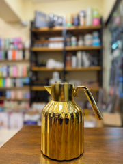 Luxury Metallic Gold Fluted Thermal Vacuum Flask Jug