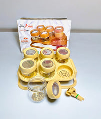 Spice Zone 6-Jar Spice Rack Set with Grater & Measuring Spoons