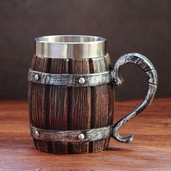Barrel Shape Stainless Steel Cup Made of Resin Perfect for Cold Drinks
