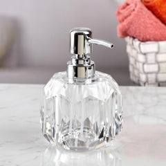 Clear Crystal-Cut Glass Soap Dispenser