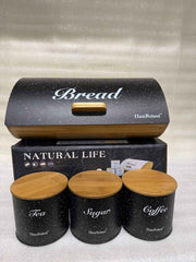Natural Life Bread Bin Set - Black