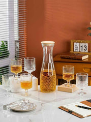 Crystal Cut Glass Carafe & Goblet Set