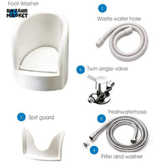 PORTABLE WUDU FOOT WASHER BASIN – AUTOMATIC PLASTIC FOOT SPA FOR HOME & BATHROOM USE