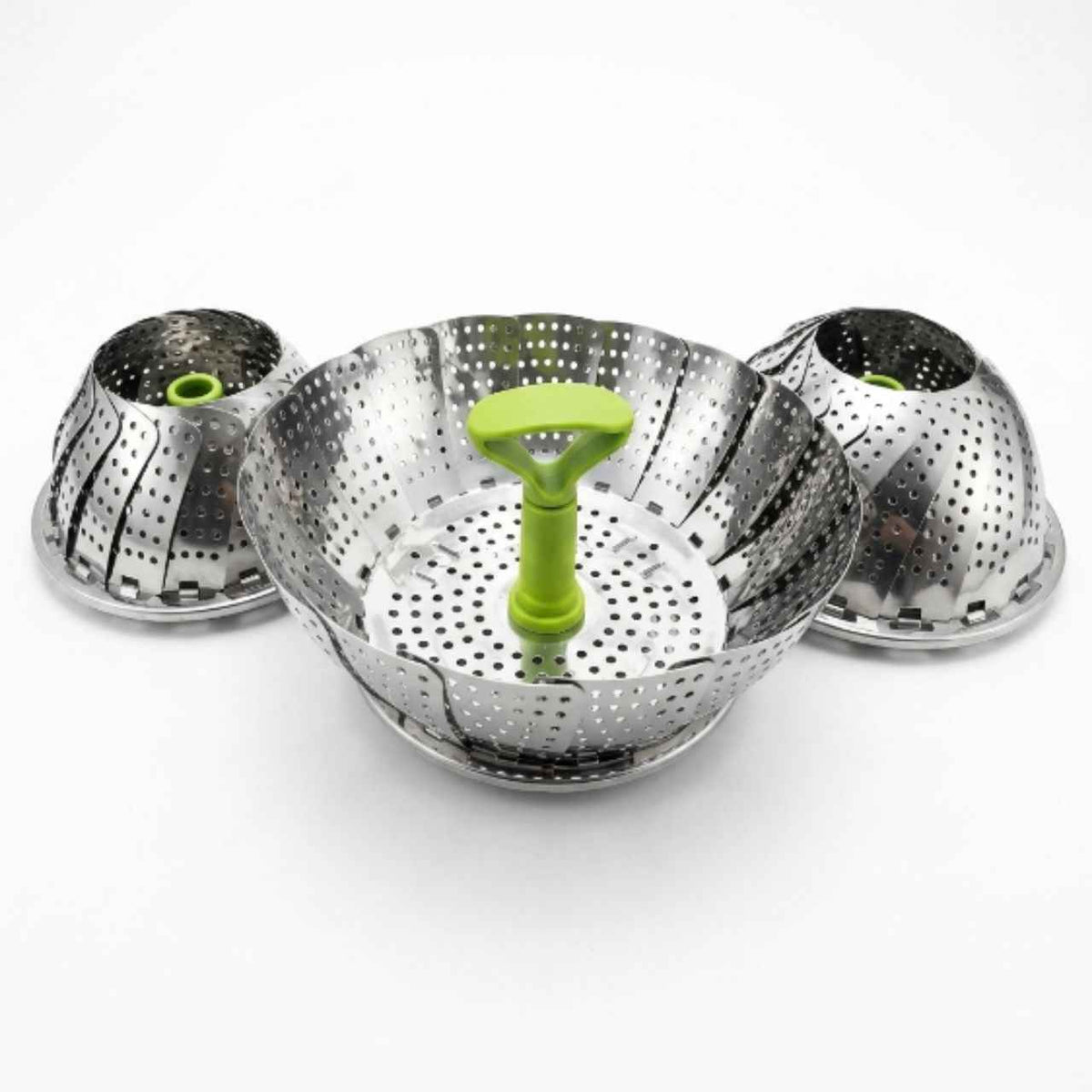 Collapsible/Nesting Stainless Steel Vegetable Steamer Basket Set