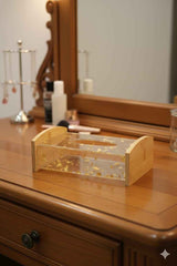 Fancy Acrylic Tissue Box With Wood Sides