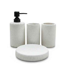 White Marble Matt Finish 4pcs Bathroom Set