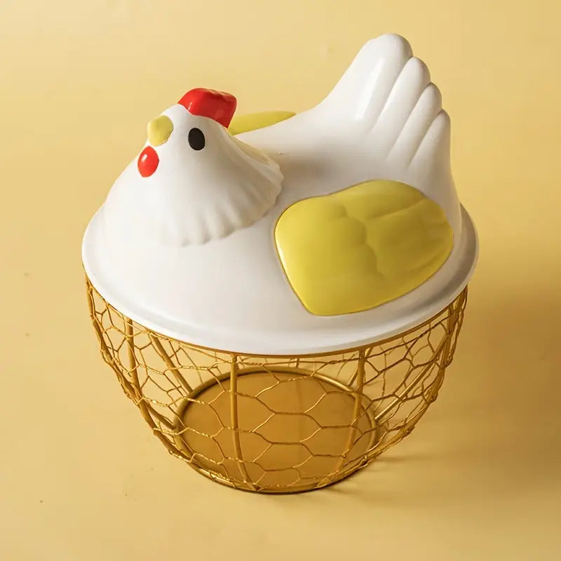 Eggs Basket with Plastic Hen Lid - Egg Basket in Pakistan - Quirky