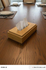 Light Weight Wooden Tissue Box With Golden Dots