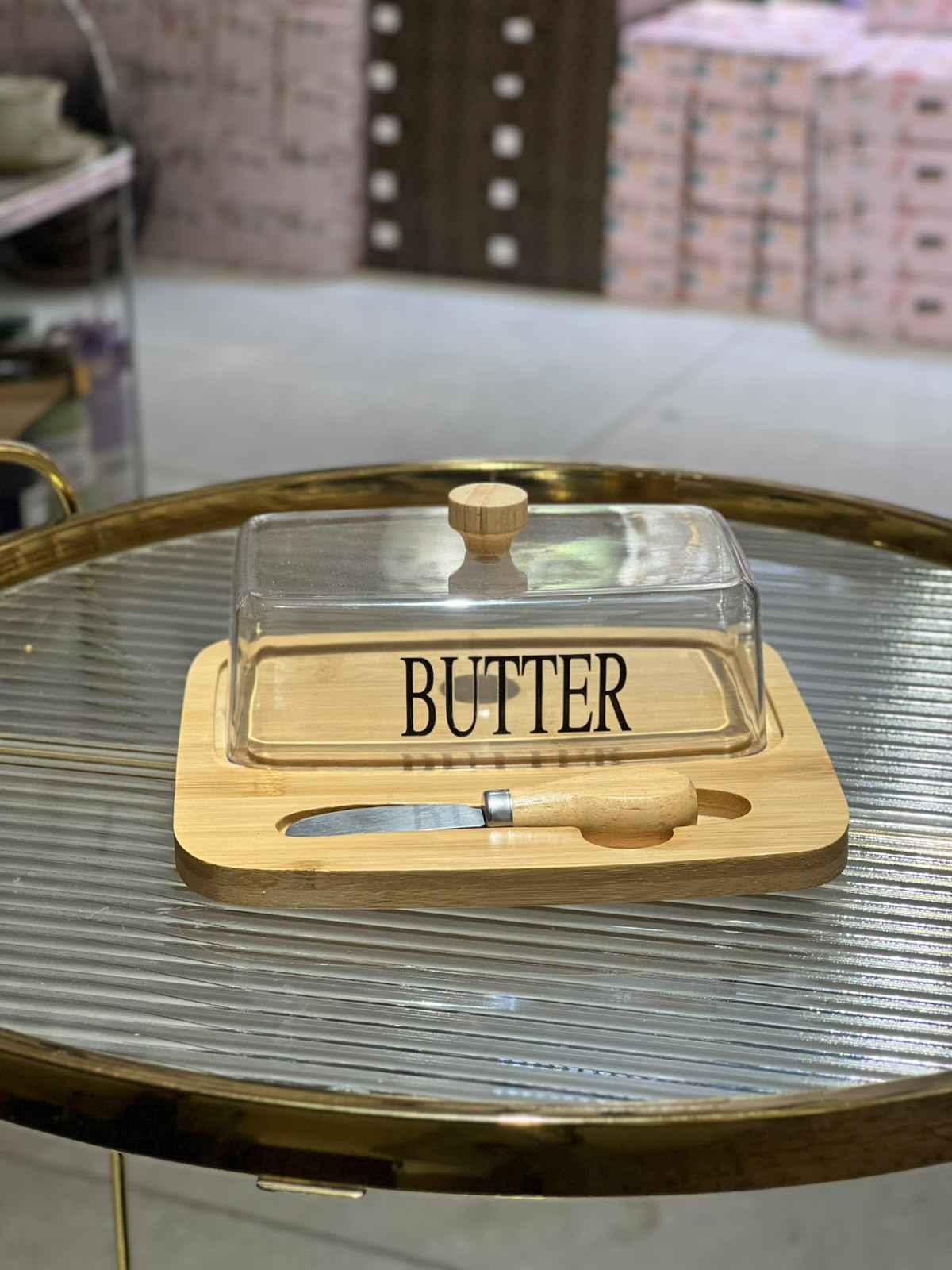 Acrylic Butter Dish With Knife