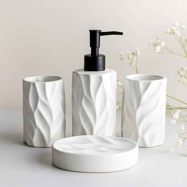 Ceramic 4pcs Bathroom Set White