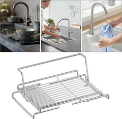 Over Sink Dish Drying Rack Expandable Stainless Steel Dish Holder