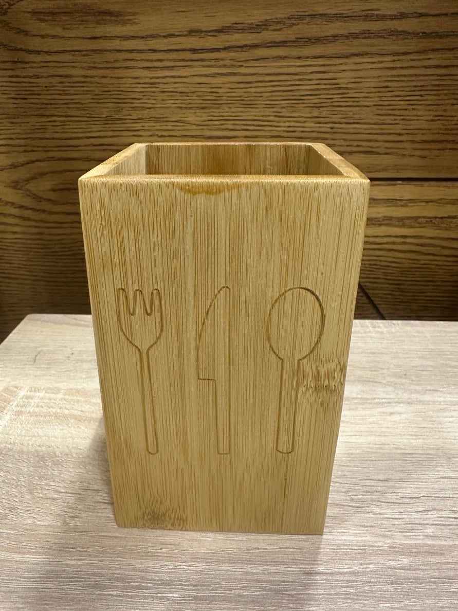 Premium Babmboo Wood Washable Spoon Holder
