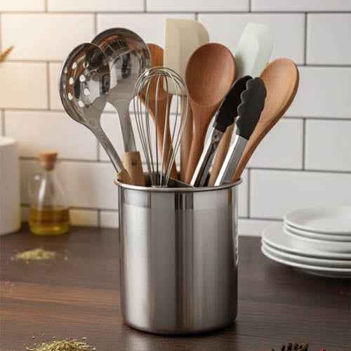 Premium Rotating Stainlees Steel Spoon Holder