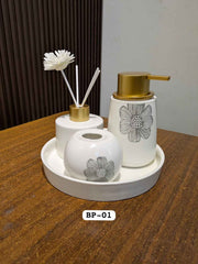 4Pcs Bathroom Set With Tray