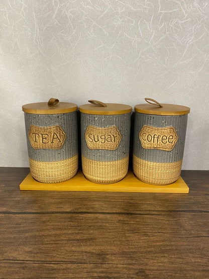 Tea Coffee Sugar Jar  set 4
