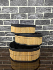 3Pcs Wooven Ratan Material Multipurpose Use Basket