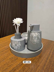 4Pcs Bathroom Set With Tray
