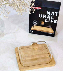 Shengya Premium Bamboo Butter Dish With Acrylic Cap
