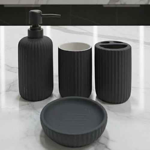 Black Matt Finish 4pcs Bathroom Set
