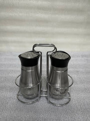 Stainless Steel Salt & Pepper Shaker Set with Stand