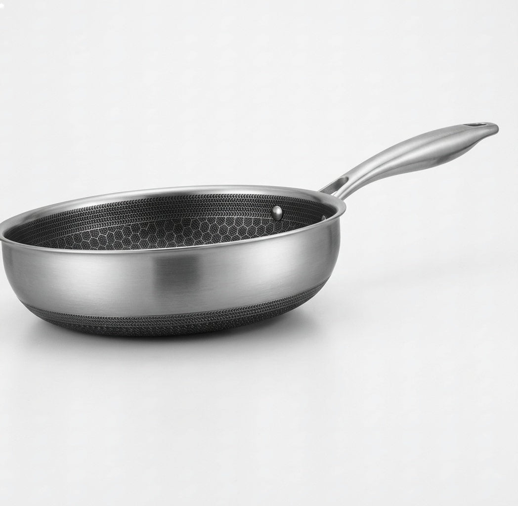Honeycomb Non-Stick Pan Base (Close-up)