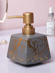 Ceramic Green Marble Soap Dispenser with Gold Pump