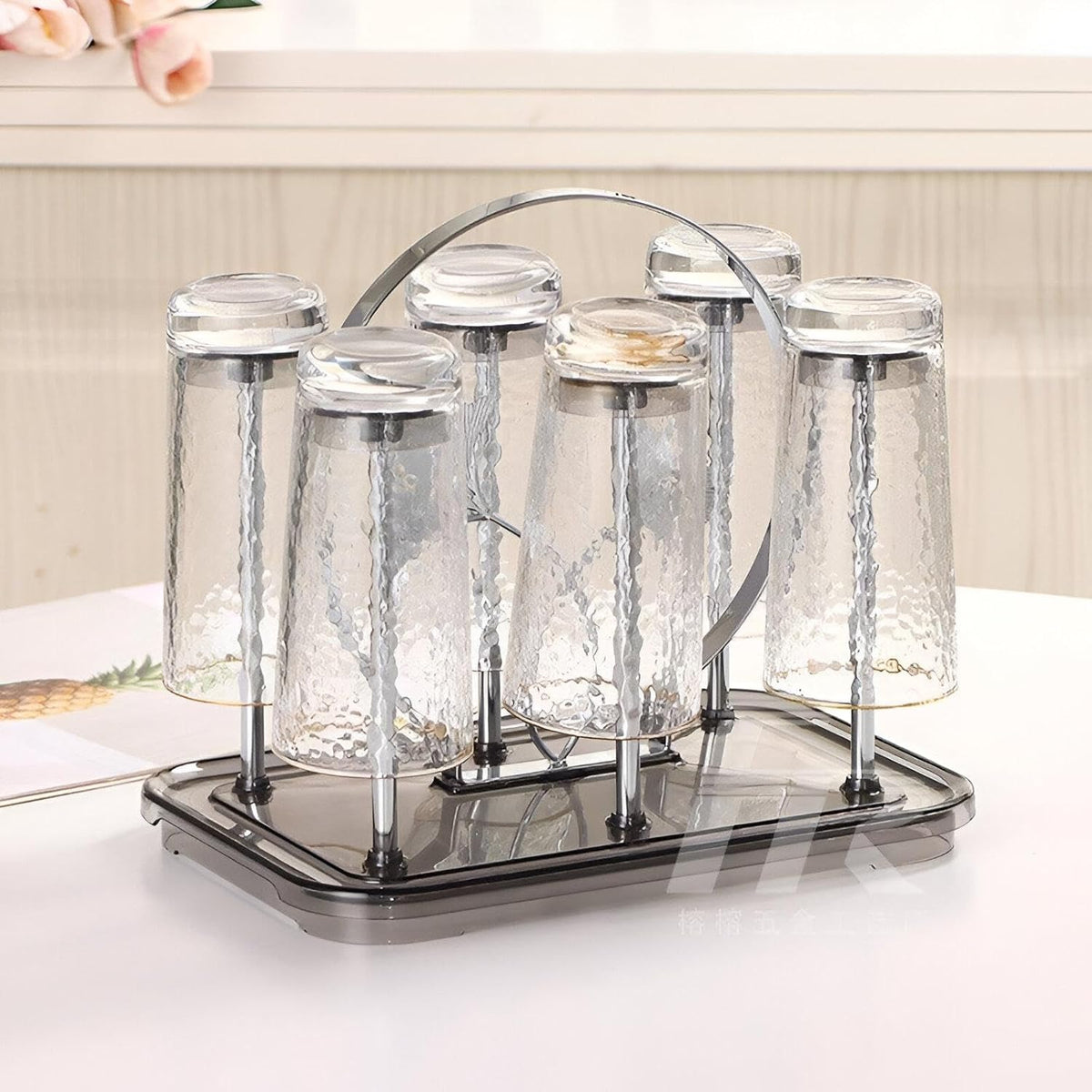 High Quality Golden Acrylic Glass Stand Fancy Silver