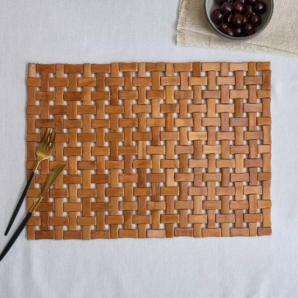 Woodlux Wooden Placemat Dining Table Mat – 33×44 cm